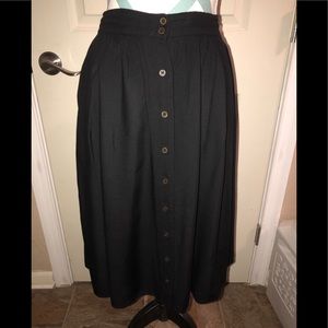 Forever 21 Black Buttoned Midi